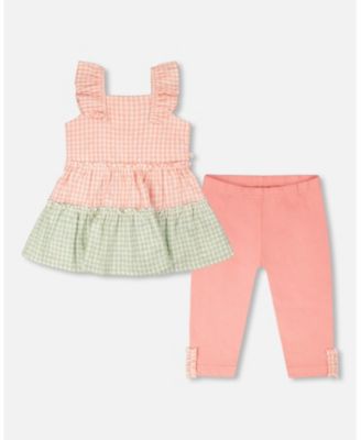 Toddler Girls Tunic and Cotton Capri Set Gingham
