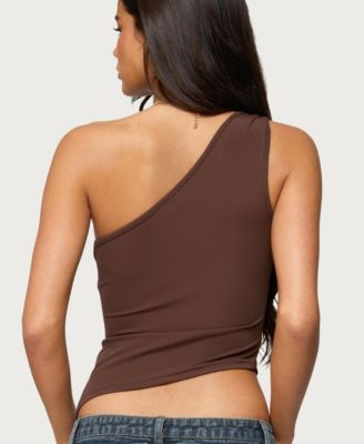Women's Knotted One Shoulder Asymmetric Top