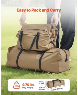 Hot Tent for 4-6 Persons, Waterproof Canvas Tipi Tent with Stove Jack, Lightweight 4-Season Shelter, L Size