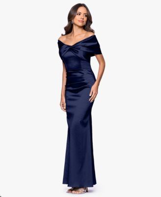 Women's Off-The-Shoulder Ruched Long Gown