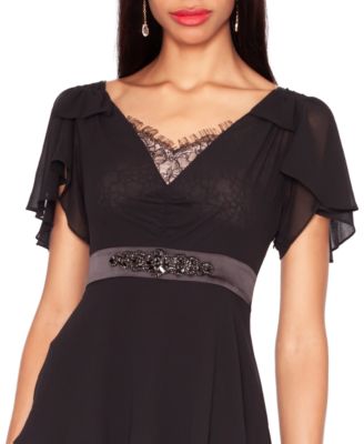 Women's V-Neck Ruffle Ball Gown