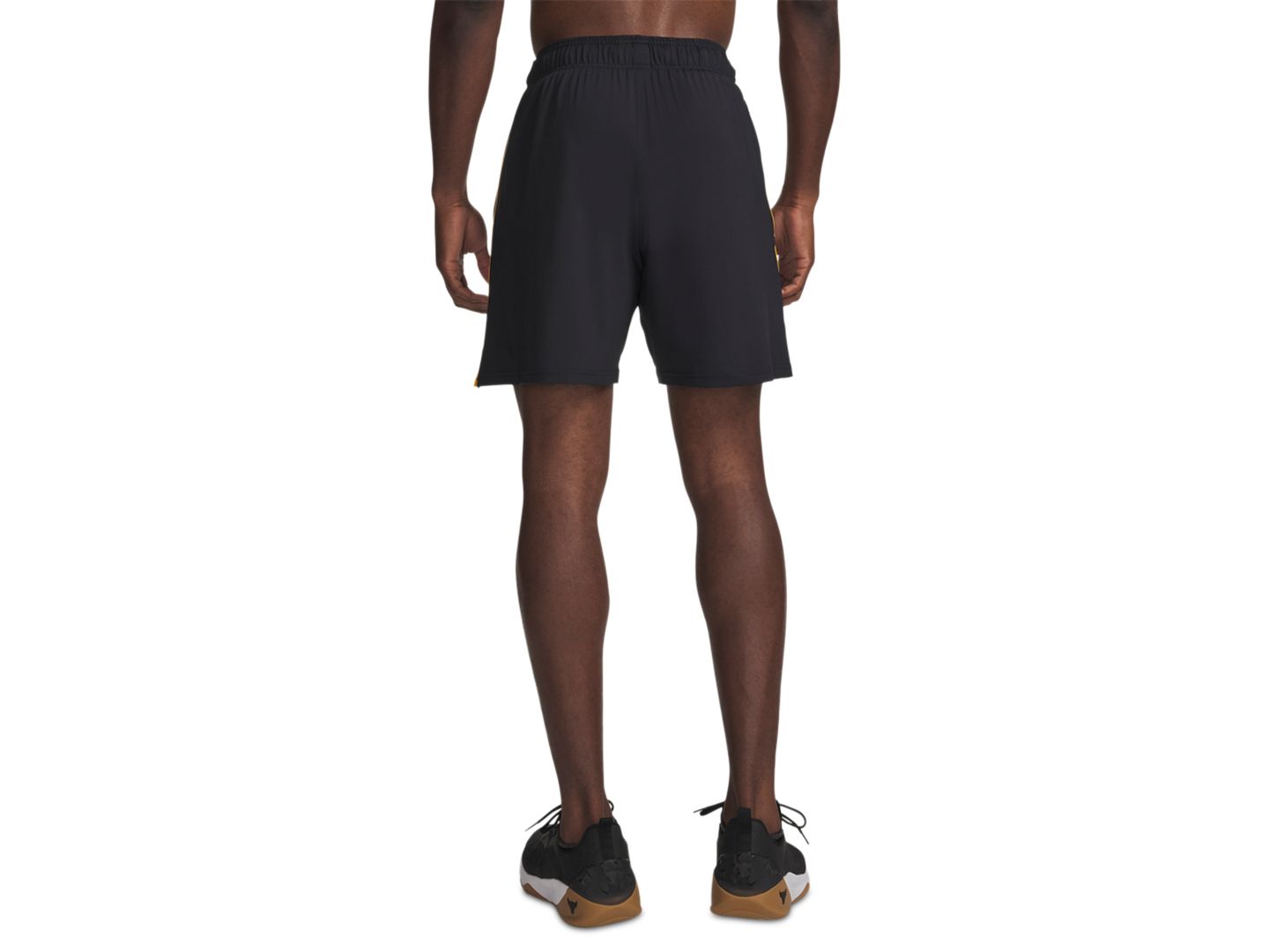 Мужские шорты Under Armour Project Rock Mesh, цвет: Чёрный / Золотой — фото 3