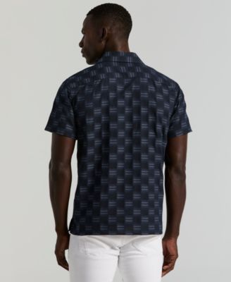 Men's Camp Collar Clipped Dobby Shirt