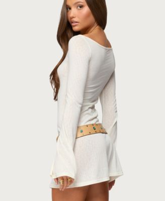 Women's Noria Sheer Flared Sleeve Mini Dress