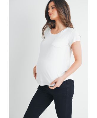 Women's Maternity Scoop-Neck Short-Sleeve Nursing T-Shirt