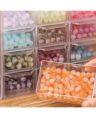 Clear 6-Grid Drawer DIY Organizer - Easy to Use & Practical Storage Box for DIY Beads, Jewelry & Craft Supplies
