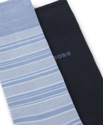Men's Stripe Pattern Socks, 2-Pack