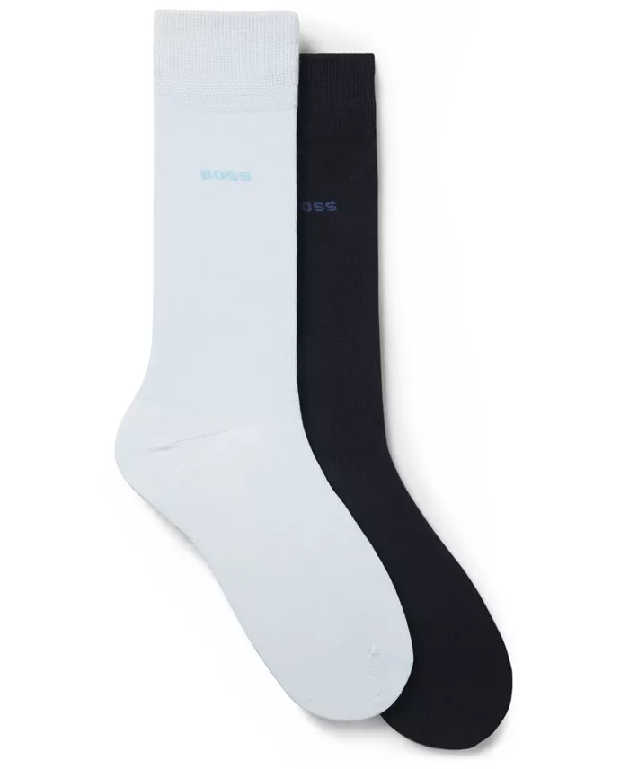 Hugo Boss Men's Solid Socks, 2-Pack