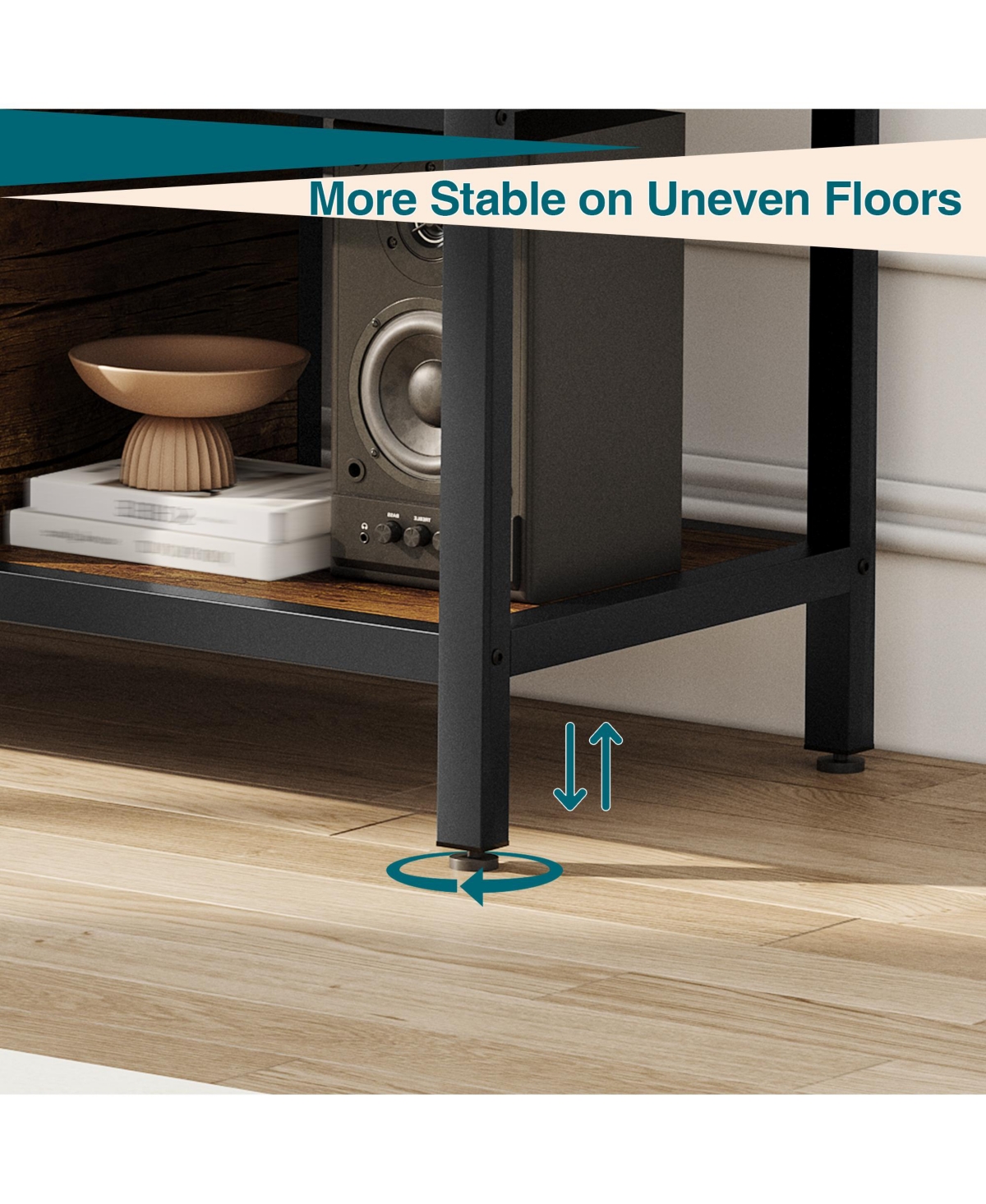 gaomon 58" Wooden Farmhouse Tv Stand for Bedroom, Fits 65" TVs, Cabinet with Open Storage Shelves