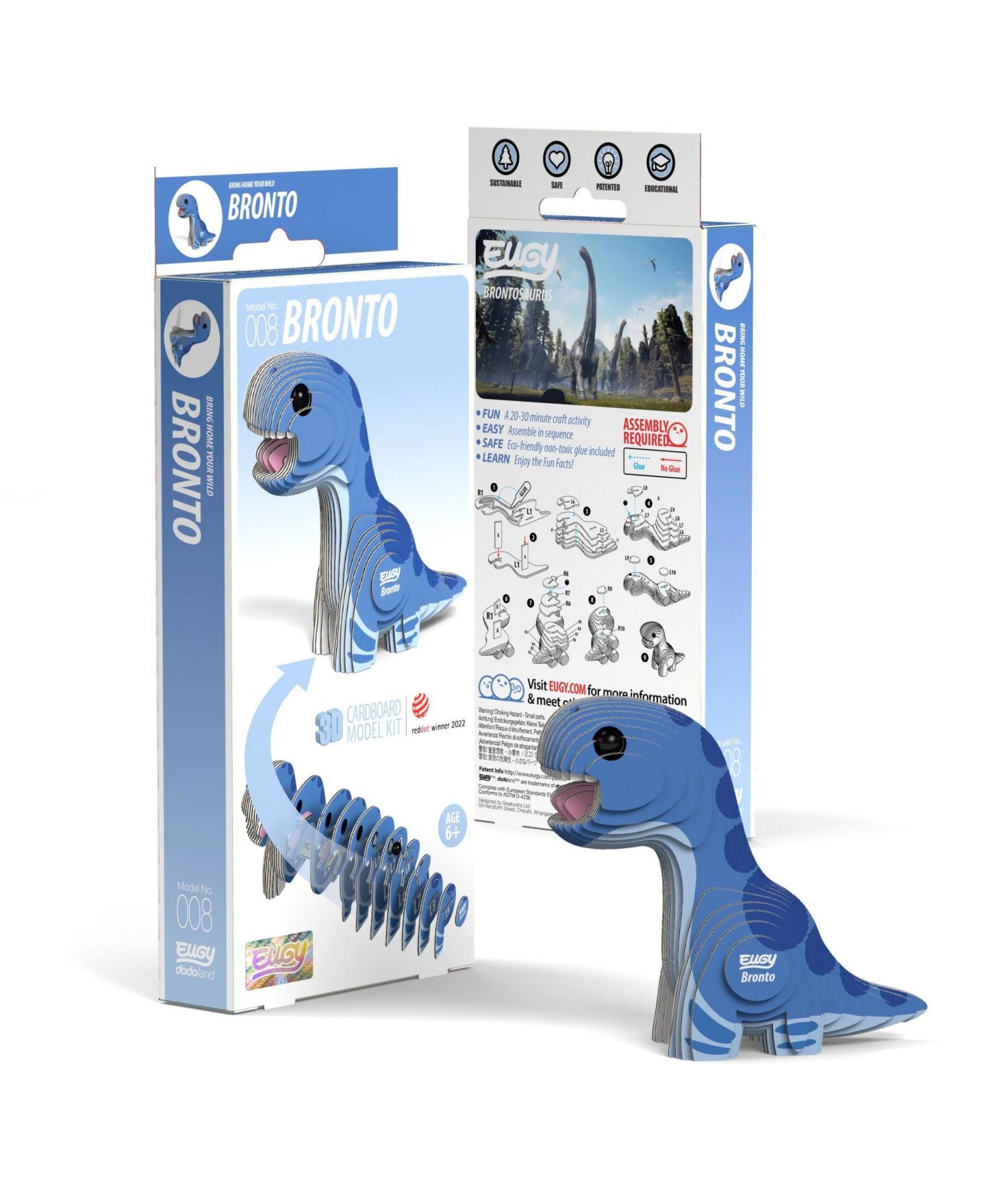 Детский пазл Eugy Brontosaurus 3D Puzzle, цвет: Разноцветный — фото 1