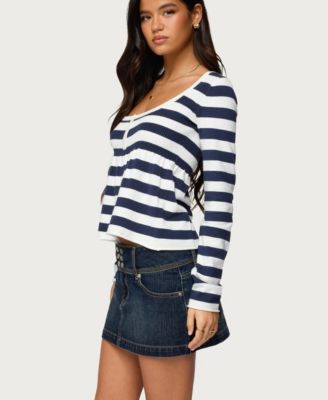 Women's Lockie Striped Knit Babydoll Top