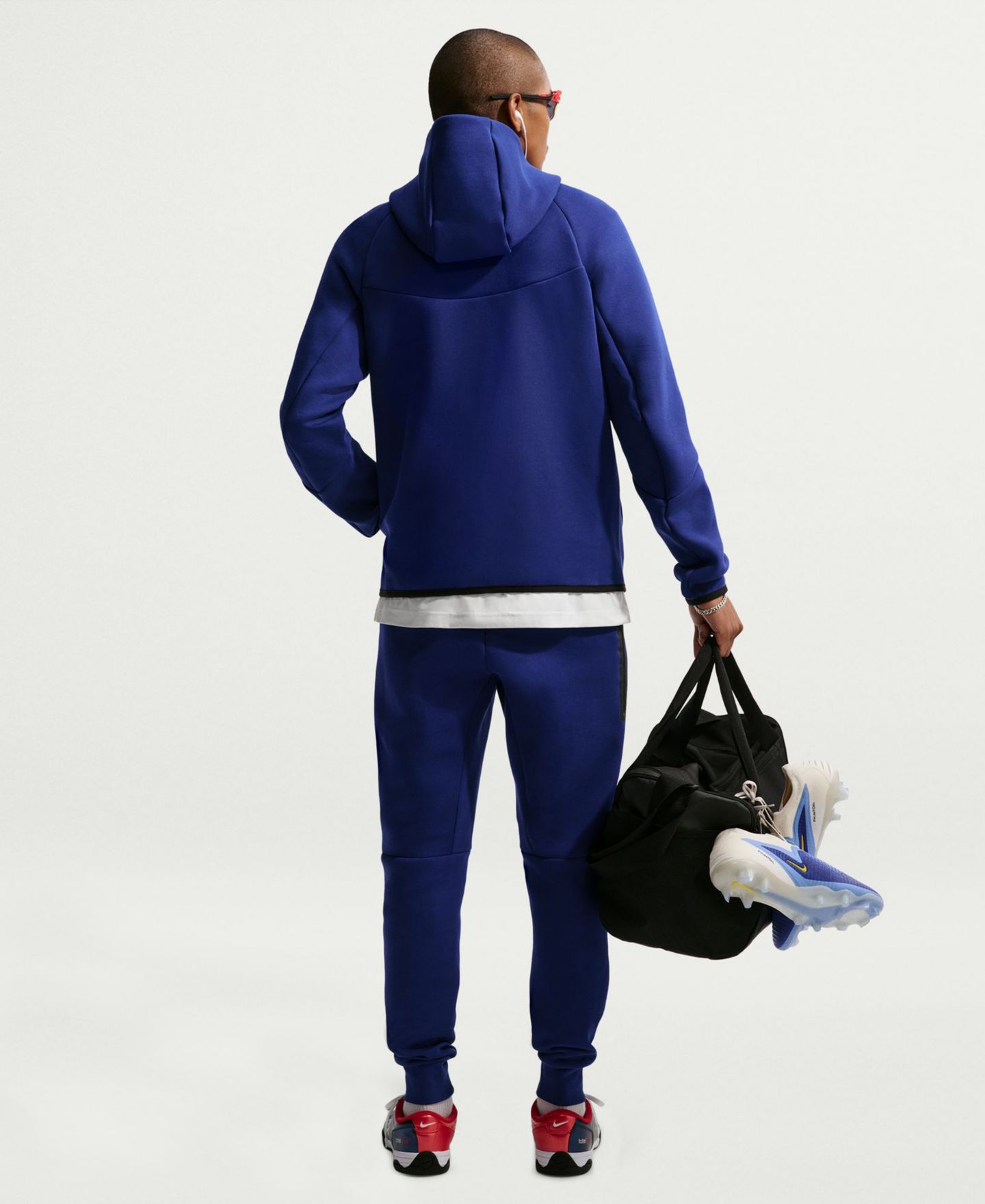 Мужское худи Nike USA Soccer Tech Fleece Full-Zip, цвет: Королевский синий / Красный — фото 5