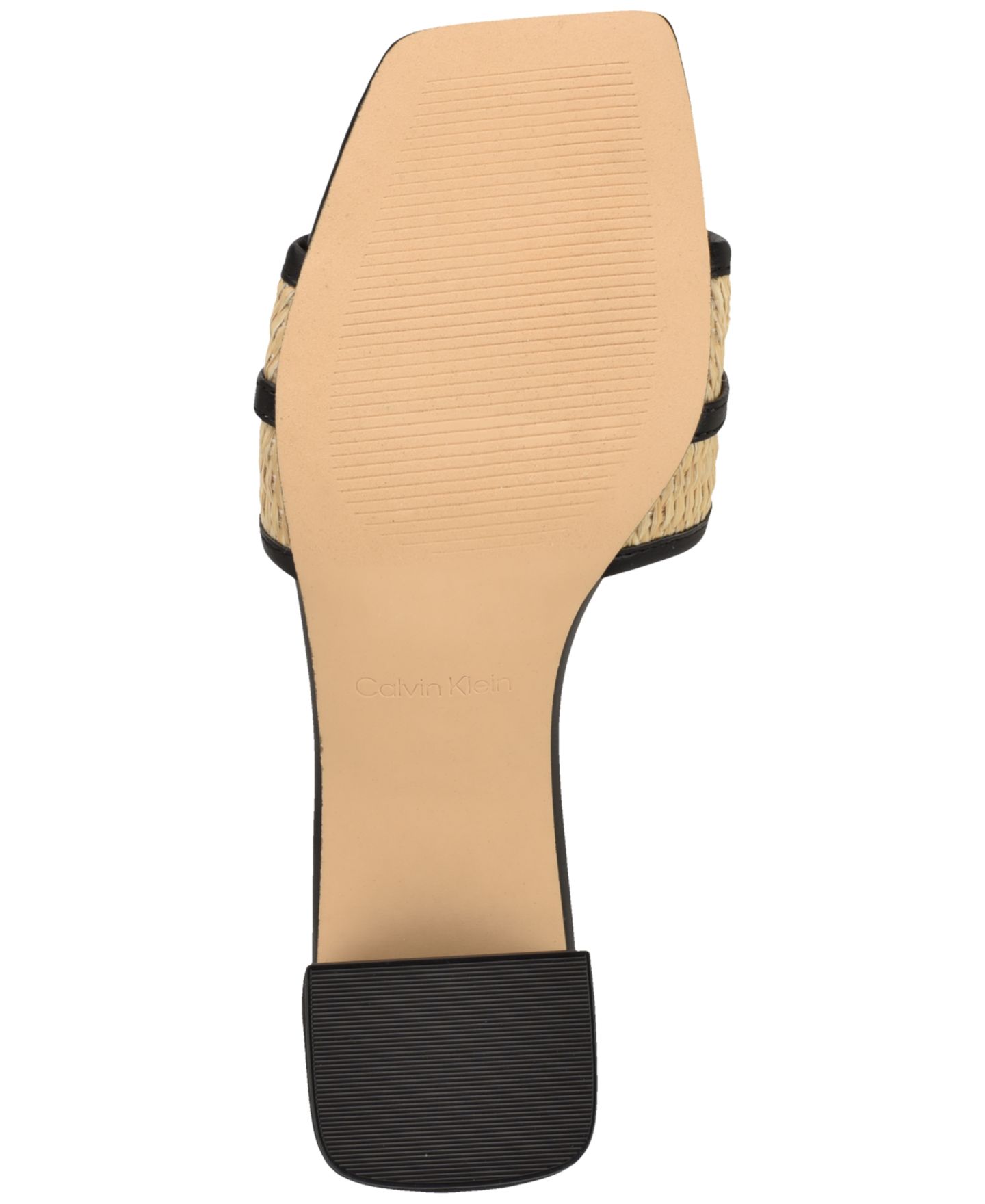 Женские сандалии Calvin Klein Paloma Slip-On Block Heel, цвет: Чёрный / Натуральный — фото 5