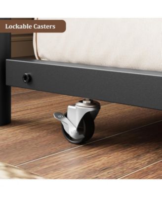 Daybed with Trundle Bed, Twin Bed Frame with Steel Slats, Sofa BedFrame with Strong Supports for Living Room, Bedroom