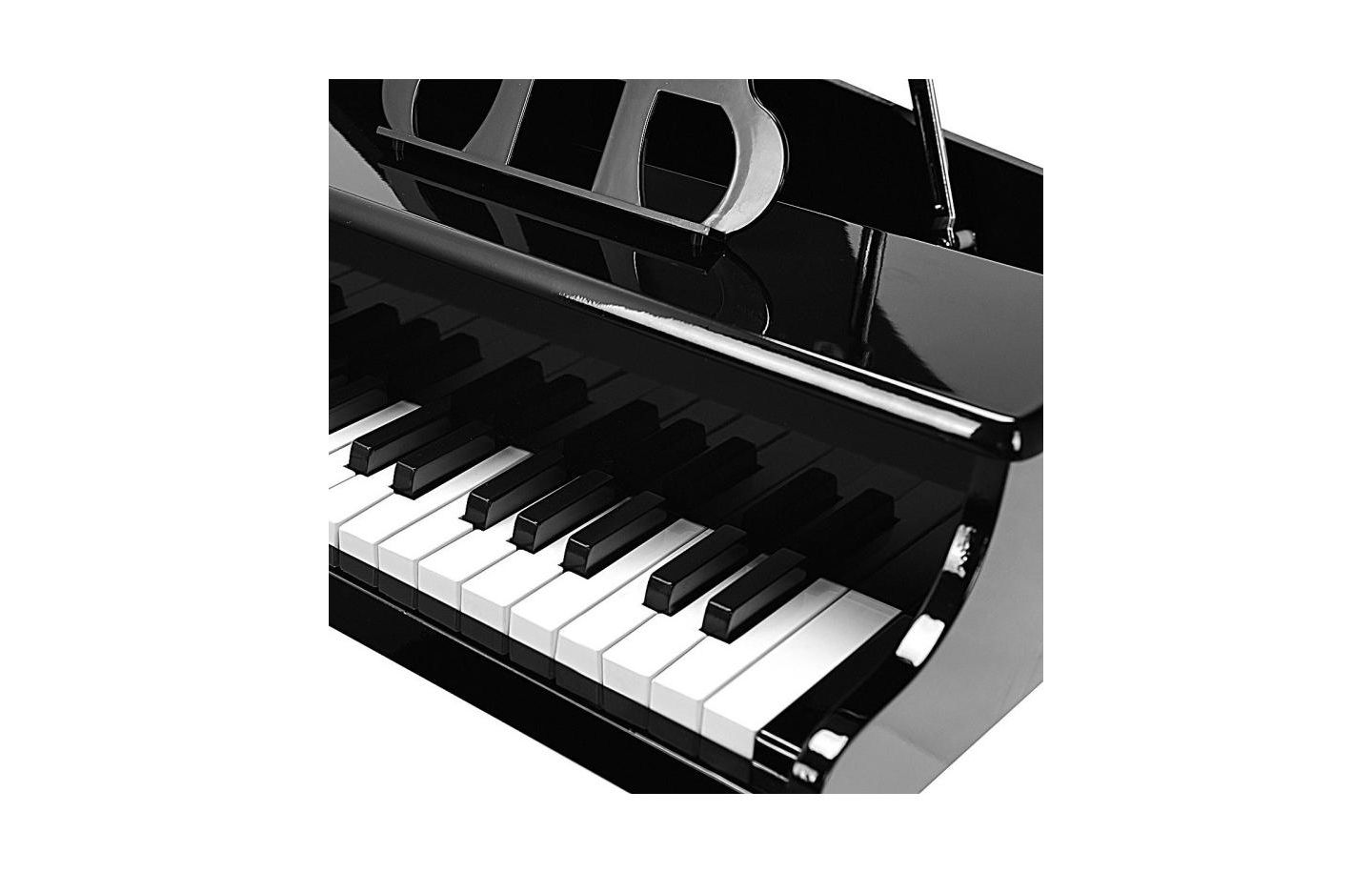 Детские игрушки Slickblue Kids' 30-Key Piano Keyboard with Bench, Piano Lid and Music Stand, 4-Piece Set, Ages 3+, цвет: Чёрный — фото 5
