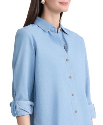Petite Long-Sleeve Button-Down Shirt