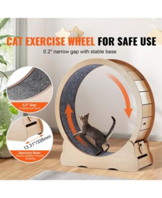 Cat Exercise Wheel: 43.3" Large Indoor Cat Treadmill in Yellow for Active Cats - Silent Running