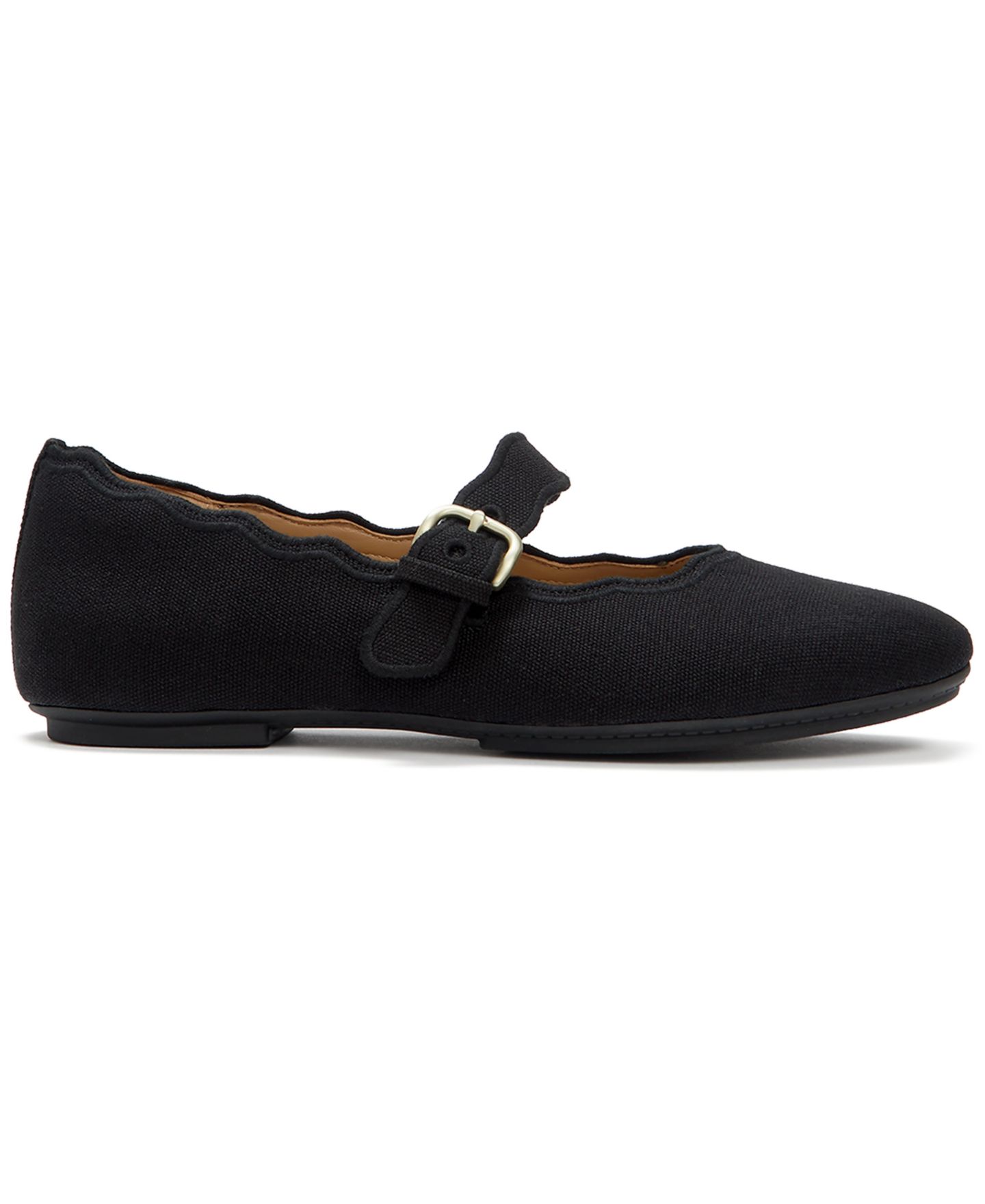 Женские парусиновые туфли Мэри Джейн FitFlop Delicato с волнистым краем, цвет: Чёрный — фото 2