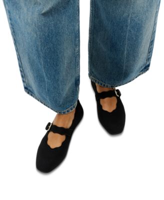 Women's Delicato Wave Edge Canvas Mary Jane Flats