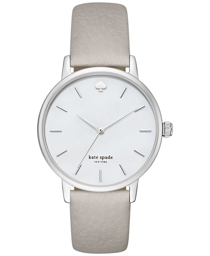 kate spade new york Women's Metro Clocktower Gray Leather Strap Watch 34mm  KSW1141 & Reviews - All Watches - Jewelry & Watches - Macy's