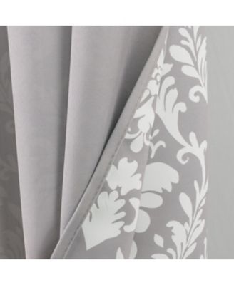 100% Polyester 190 GSM Cressida Reversible Blackout Grommet Curtain Panel 54" x 84" Grey