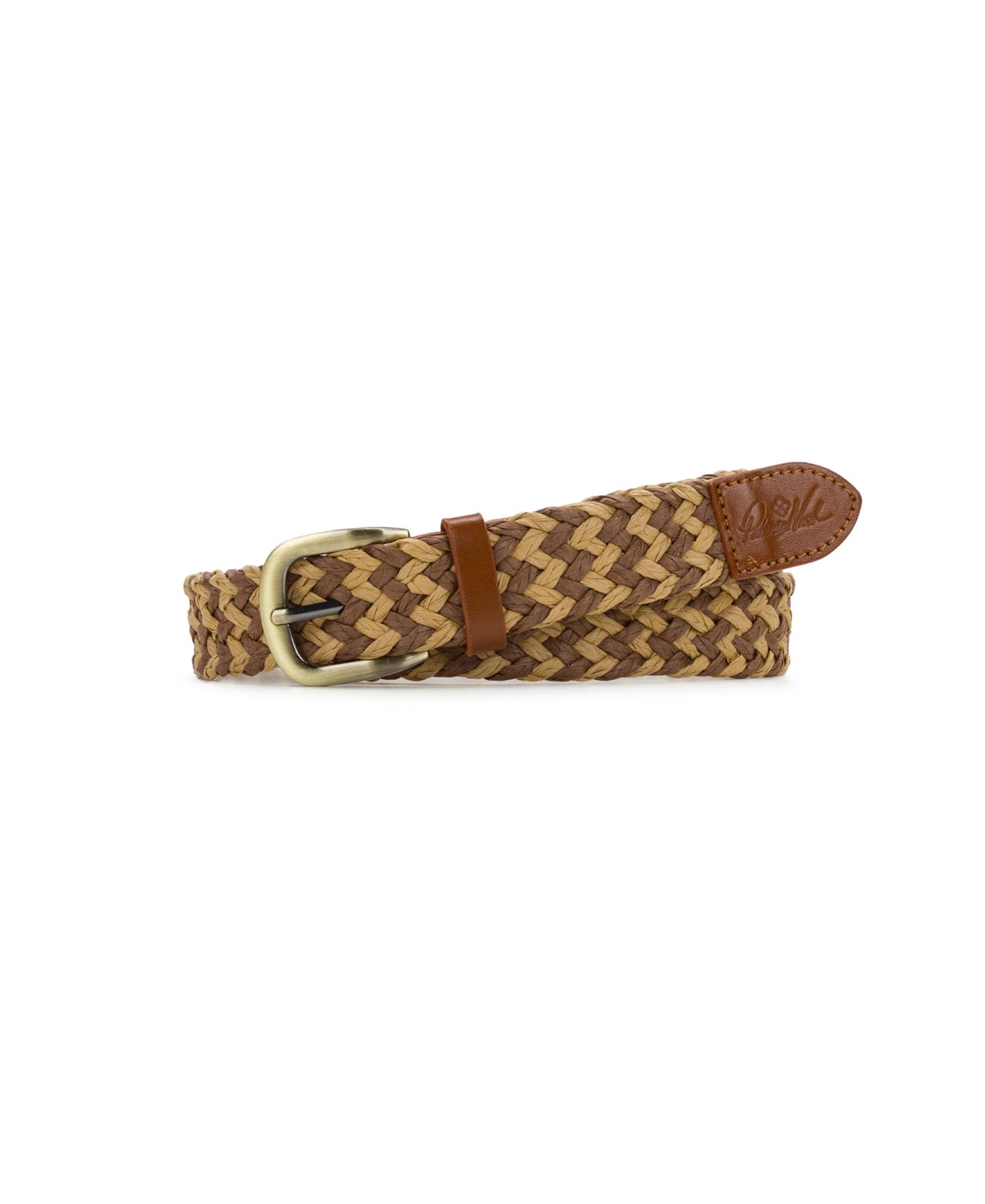 Женский ремень Patricia Nash Ingria Woven Straw Belt, цвет: Коричневый / Бежевый — фото 1