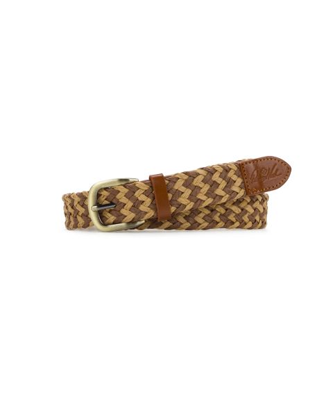 Женский ремень Patricia Nash Ingria Woven Straw Belt, цвет: Коричневый / Бежевый