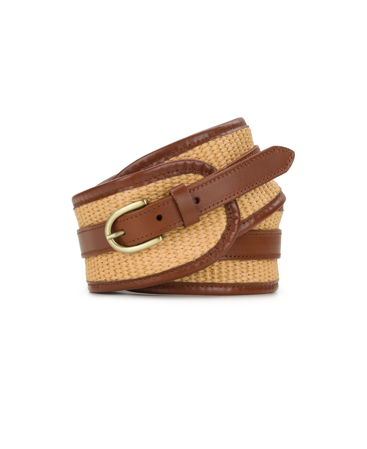 Женский ремень Patricia Nash Aude Spring Wicker Belt, цвет: Рыжевато-коричневый — фото 1