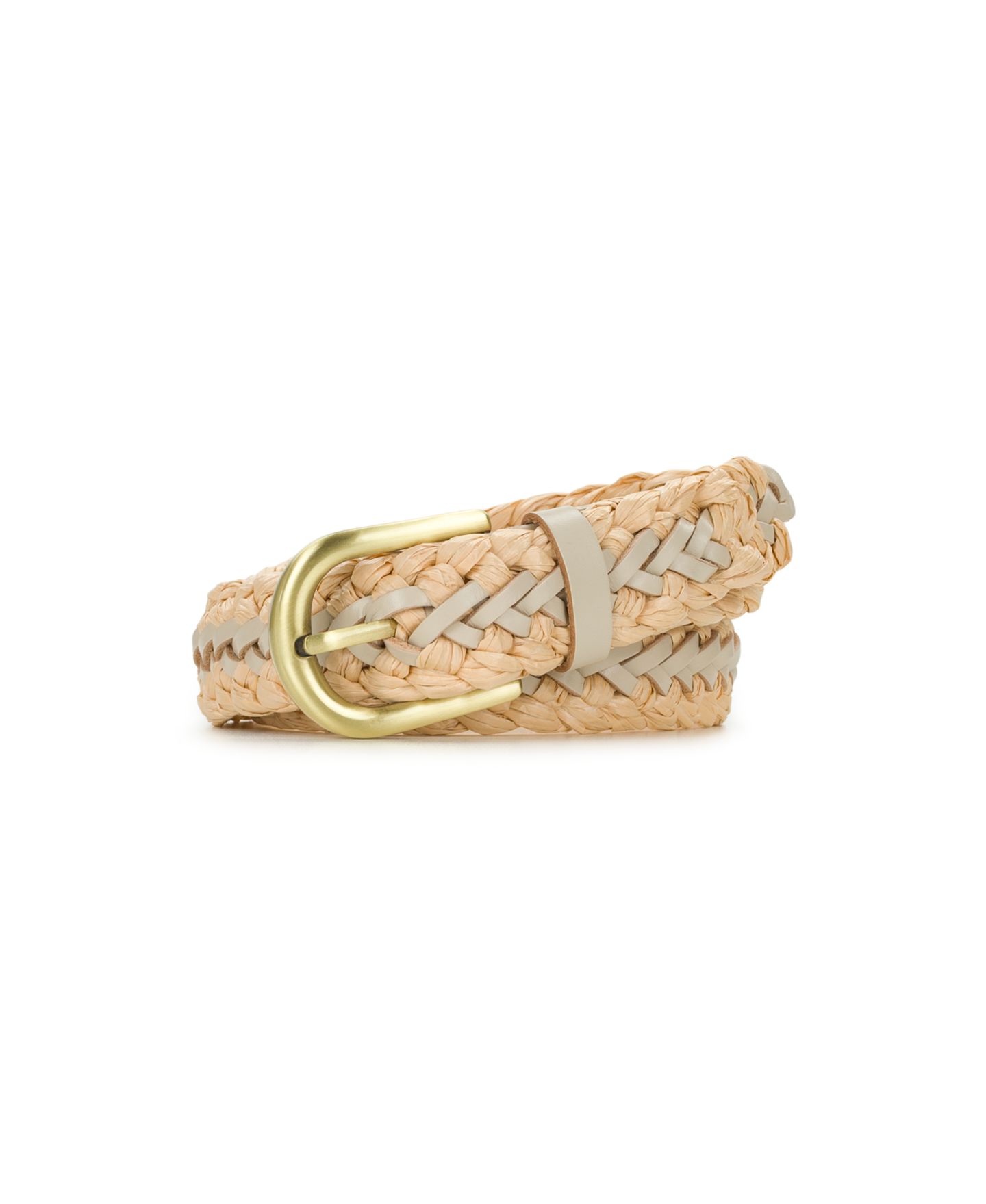 Женский ремень Patricia Nash Beaune Woven Leather Belt, цвет: Натуральный / Меловой белый — фото 1