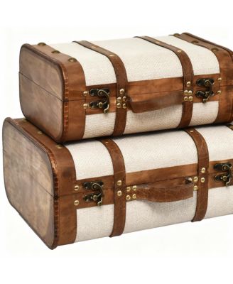 Vintage Suitcase Set - 2 Sizes for Decor & Storage