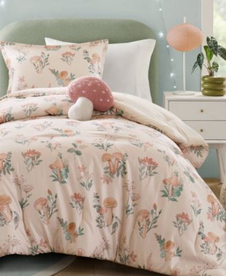 Gwen Mushroom Garden Floral 3-Pc. Comforter Set, Twin/Twin XL
