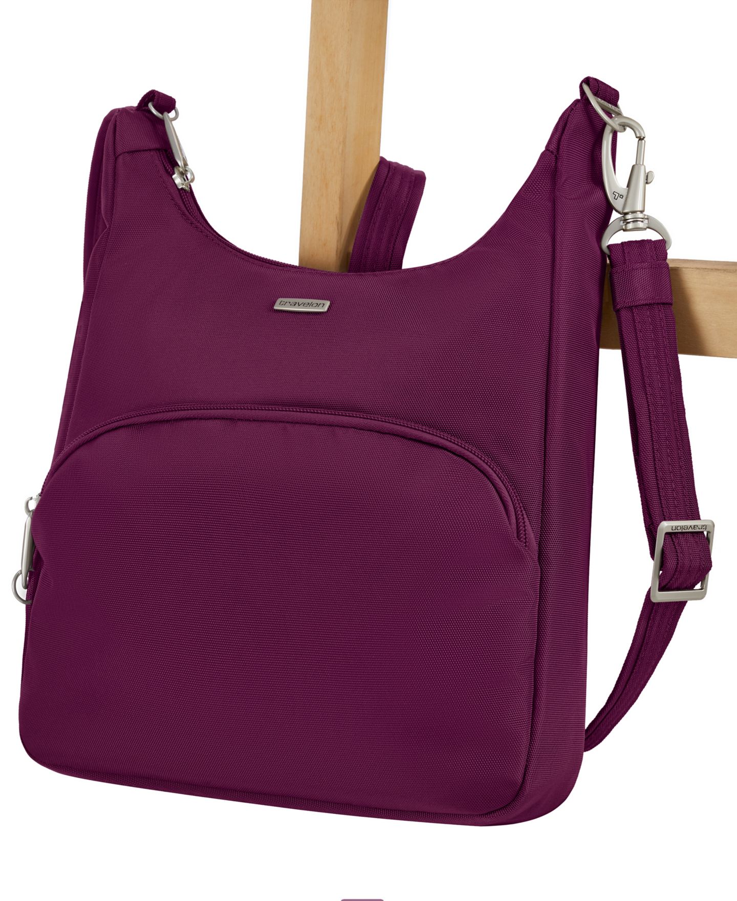 Сумка Travelon Anti-Theft Classic Essential Messenger, цвет: Бордовый — фото 11