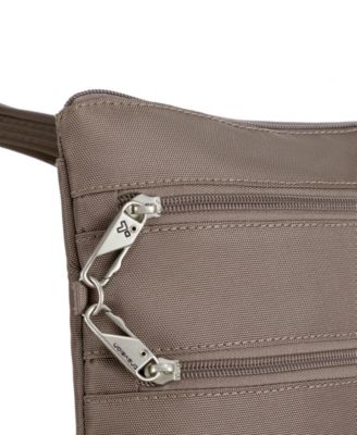 Anti-Theft Classic Slim Double Zip Crossbody Bag