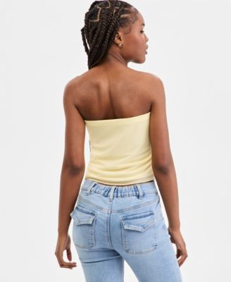 Juniors' Hibiscus Mesh Tube Top