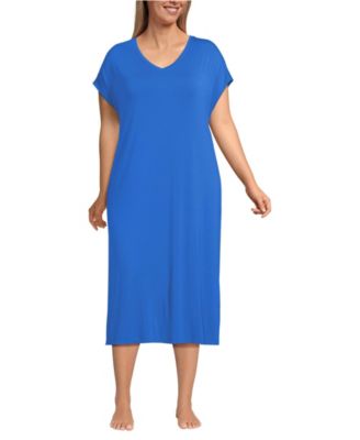 Plus Size Cooling Cap Sleeve Midi Nightgown