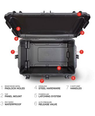 Wheeled Series 965 Lightweight NK-7 Resin Waterproof Hard Case without Foam Insert