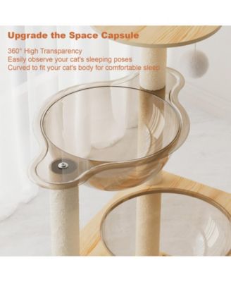 59" Modern Cat Tower - Sisal Posts + Acrylic Hammock