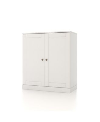 100% Solid Wood 32" Bathroom Storage Cabinet with Shaker Doors, 2-Drawers & Adjustable Shelves