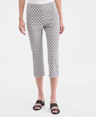 Women's Printed Pull-On Capri Pants