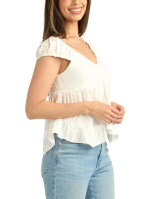 Women's Embroidered V-Neck Top