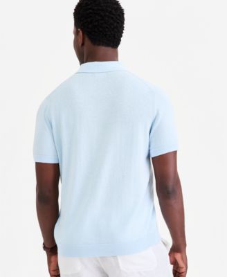 Men's Short-Sleeve Linen and Cotton Engineer Sweater