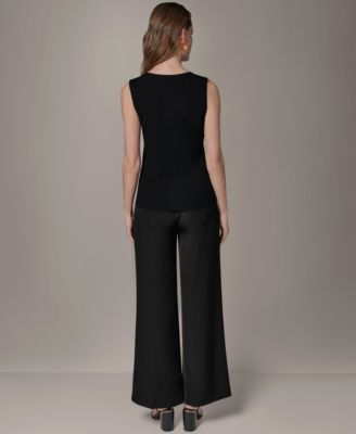 Women's Sleeveless Keyhole Sweater