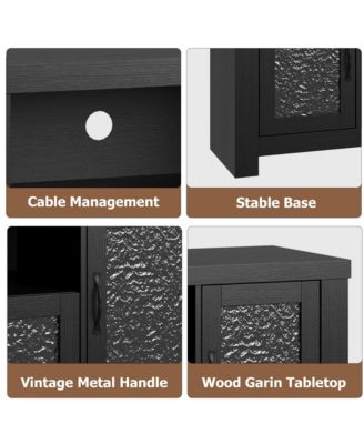 55.2'' Modern Sideboard Buffet Cabinet with Acrylic Door Storage Cabinet, Farmhouse Coffee Bar Cabinet with Shelves