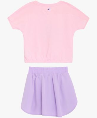 Girls' 4-6X Short-Sleeve T-Shirt and Skort, 2-Piece Set