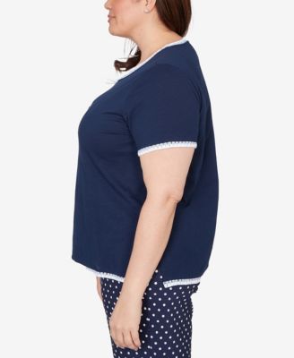 Plus Size Port Side Pearl Anchor Graphic T-Shirt