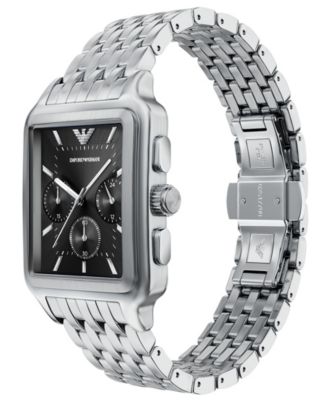 Men's Quartz Chronograph Silver Stainless Steel Watch, 38mm