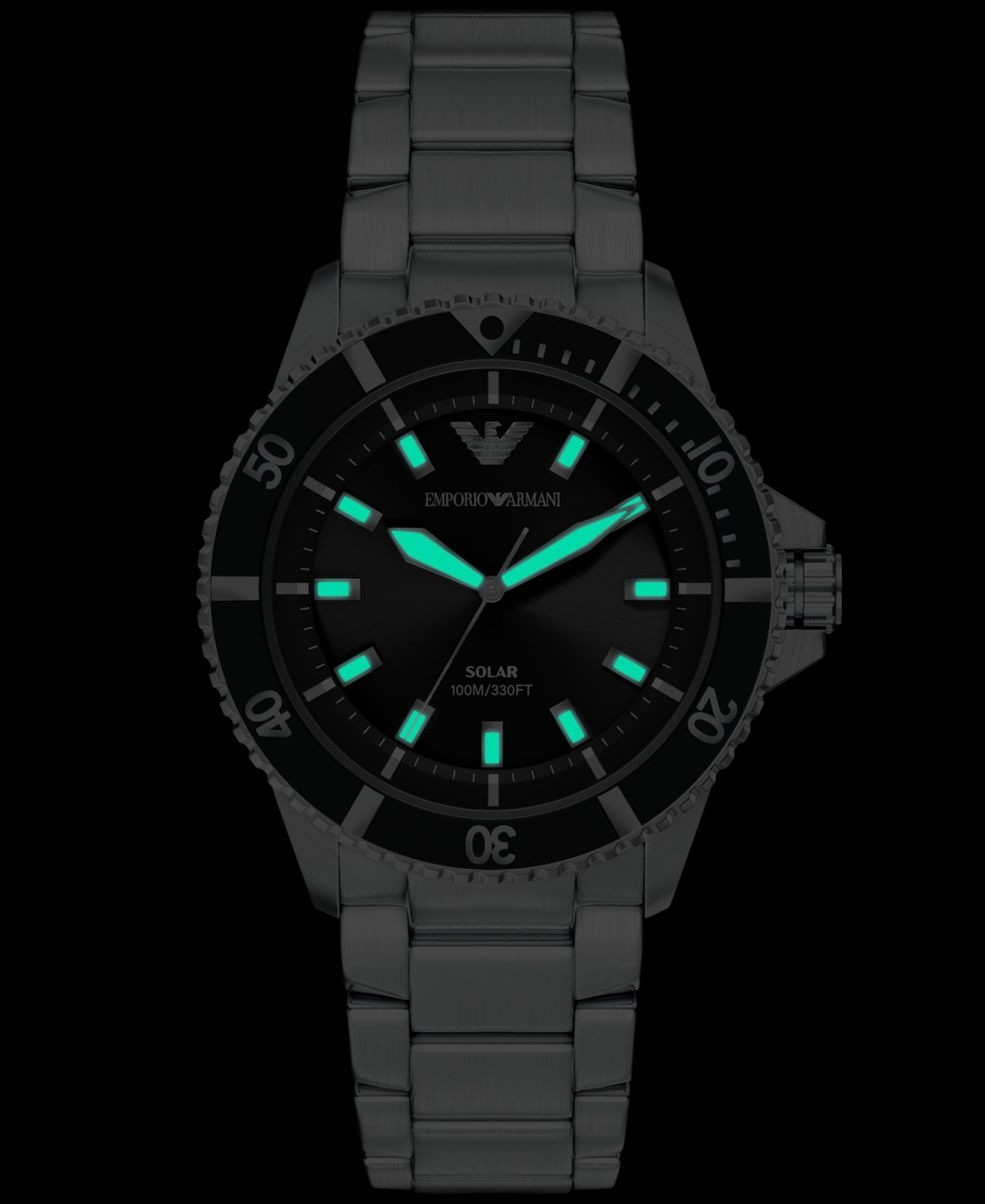 Мужские часы Emporio Armani World Explorer Solar Three Hand Silver Stainless Steel Watch, 42mm — фото 7