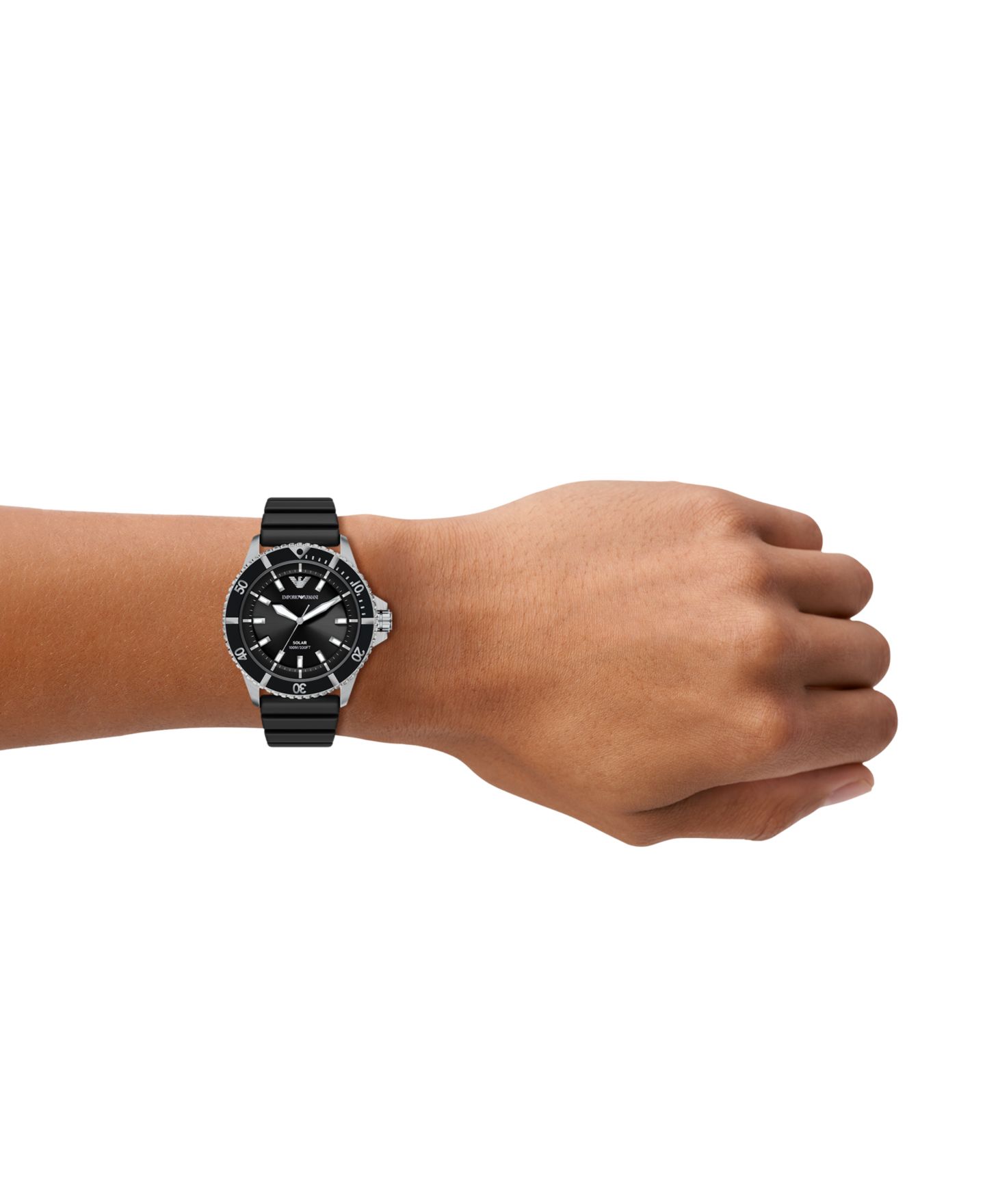 Мужские часы Emporio Armani World Explorer Solar Three Hand Black Silicone, 42mm — фото 8