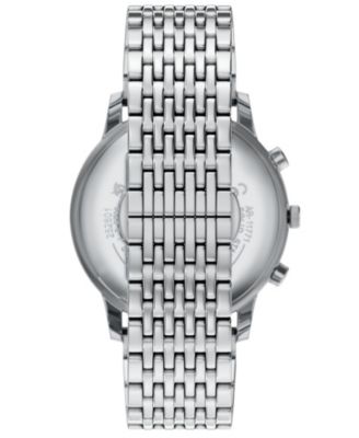 Men's Quartz Chronograph Silver Stainless Steel Watch, 42mm