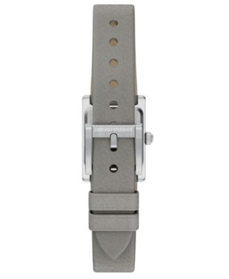 Women's Quartz Two-Hand Gray Leather Watch, 26mm
